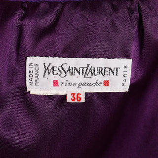 1990s Vintage Yves Saint Laurent Purple Long Evening Skirt Rive Gauche