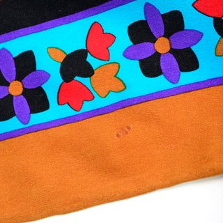 Yves Saint Laurent Vintage Bold Colorful Floral YSL Silk Scarf