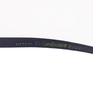 YSL 1970s Vintage Black Snakeskin Yves Saint Laurent Belt Size Medium 