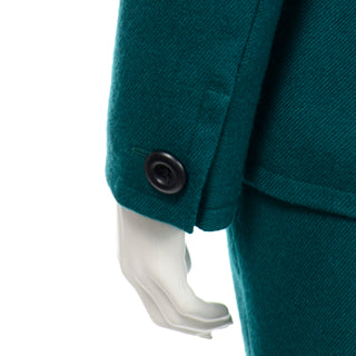 Teal Wool Skirt Suit by YSL