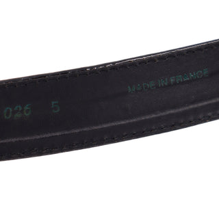 Vintage Yves Saint Laurent Black Leather Belt w White Top Stitching