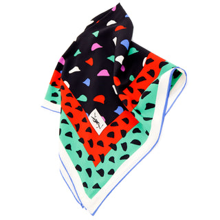 YSL colorful vintage silk scarf France