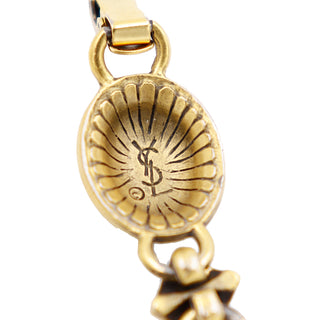 1980s YSL Vintage Gold Diamond Oval Link Bracelet Yves Saint Laurent