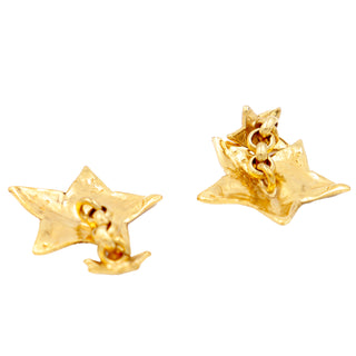 Yves Saint Laurent Vintage Hammered Gold Star Cufflinks