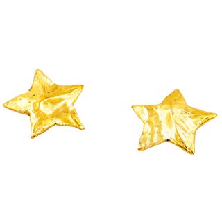 Yves Saint Laurent Hammered Star Vintage Gold Cufflinks