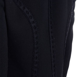 Yves Saint Laurent Black Cropped Zip Front Jacket unique trim