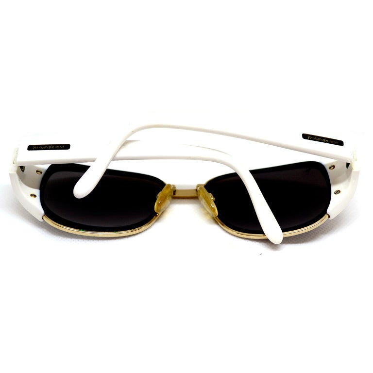Yves Saint Laurent Vintage Black Gold Logo Sunglasses