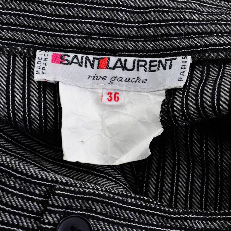 Vintage Yves Saint Laurent Trousers Wool W36 L33 Navy Pinstripe Formal YSL  | eBay