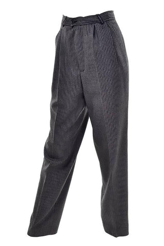 Pinstripe high waisted vintage Yves Saint Laurent Trousers