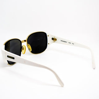 1990s Yves Saint Laurent Vintage White & Gold Vintage Sunglasses