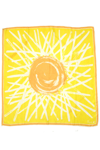 1960s Vera Neumann Yellow Abstract Sun Silk Scarf