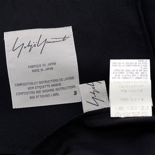 F/W 2004 Yohji Yamamoto skirt blouse labels