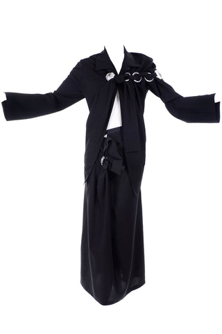 2004 Yohji Yamamoto black avant garde outfit grommits