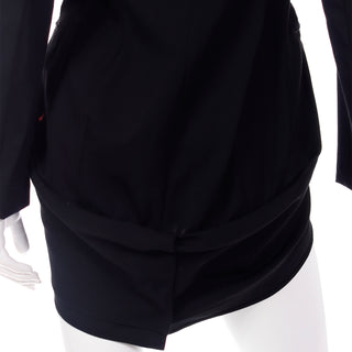 2000s Yohji Yamamoto Black Jacket w Zipper Button Holes & Pockets Size S/M