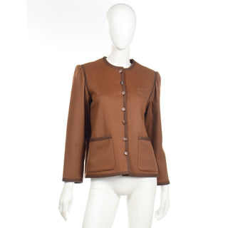 1970s Yves Saint Laurent vintage Brown YSL Russian Inspired Jacket
