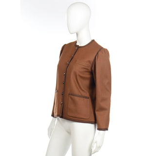 1970s Yves Saint Laurent Brown Wool Jacket