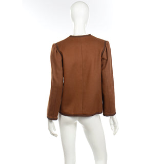 1970s Vintage YSL Yves Saint Laurent Brown Jacket