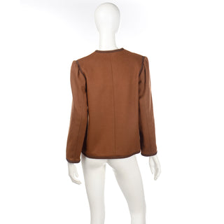 YSL 1970s Yves Saint Laurent Vintage Brown Wool Jacket