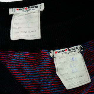 Yves Saint Laurent Red Blue & Black Knit Vintage Skirt & Jacket Suit YSL Rive  Gauche