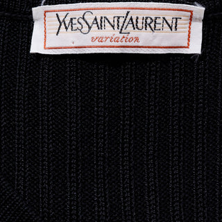 1980s Yves Saint Laurent Vintage Bodycon Black Knit Dress YSL Variation