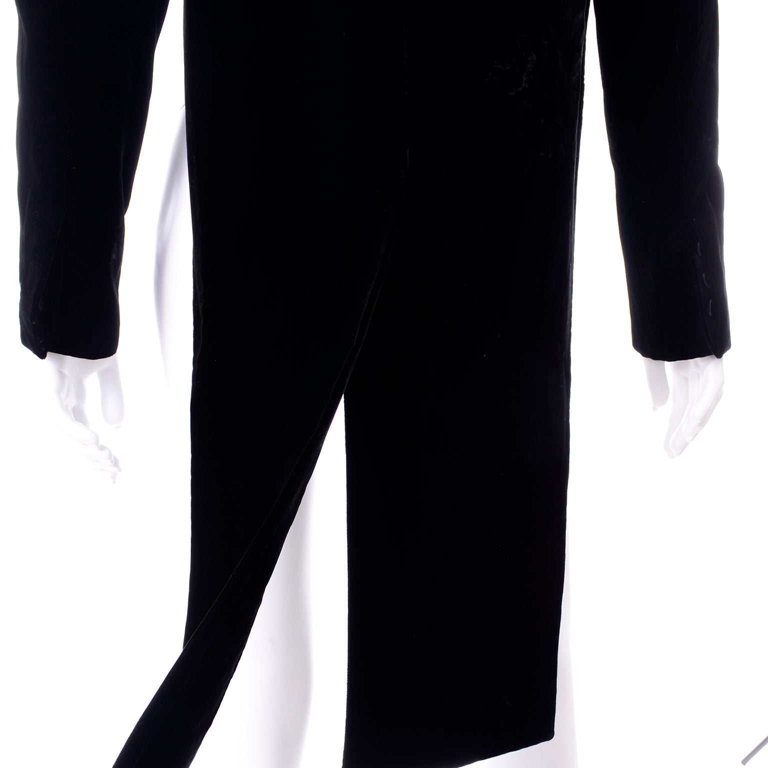 Saint Laurent Black Velvet Cutaway Tuxedo Jacket with Satin Trim