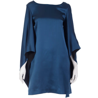2012 Yves Saint Laurent Blue Silk Evening Mini Deadstock Evening Dress designed by Stefano Pilati