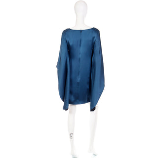 2012 Yves Saint Laurent Blue Silk Evening Mini Deadstock Evening Dress Fr Sz 38