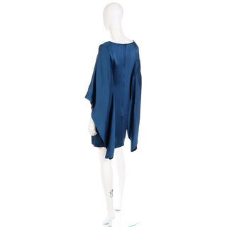 2012 Yves Saint Laurent Blue Silk Evening Mini Deadstock Evening Dress Size 38