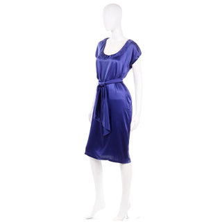 Yves Saint Laurent Blue Silk Charmeuse Evening Dress size XS