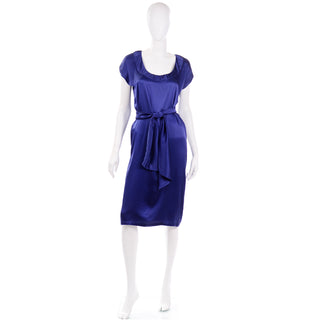 Yves Saint Laurent saturated rich Blue Silk Charmeuse Evening Dress