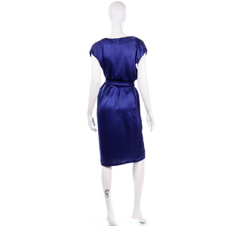 Yves Saint Laurent Blue Silk Charmeuse Evening Dress size 2/4