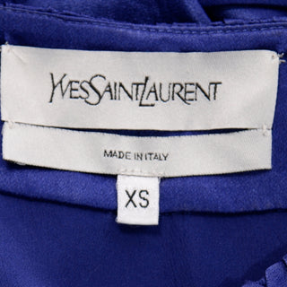 Yves Saint Laurent Blue Silk Charmeuse Evening Dress XS 2/4