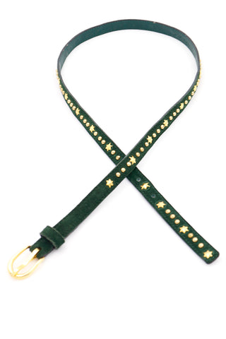 Vintage YSL Green Suede Studded Belt