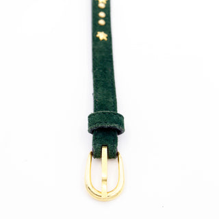 Vintage YSL Green Suede Star Studded Belt