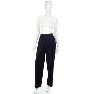 1990s Yves Saint Laurent Haute Couture Wool Pant Trousers