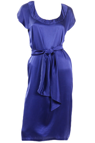 Yves Saint Laurent Blue Silk Charmeuse Evening Dress