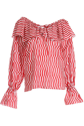 S/S 1980 YSL Red and white striped blouse