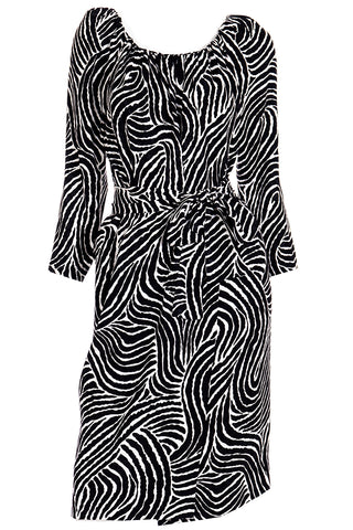 Vintage 1984 Yves Saint Laurent Silk Zebra Stripe dress
