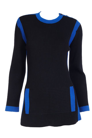 Yves Saint Laurent Ribbed Black Sweater