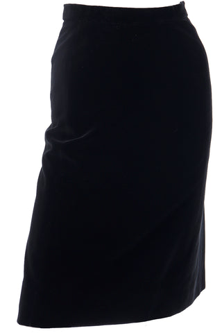 1980s Yves Saint Laurent Black Velvet Skirt