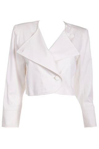 1980s Yves Saint Laurent White Cotton Jacket