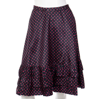Yves Saint Laurent YSL Polka Dot Ruffle Skirt