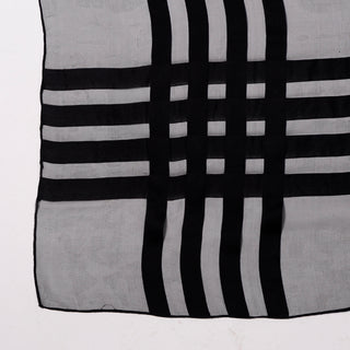 YSL Yves Saint Laurent Foulards Silk Oversized Large Black Sheer Scarf or Shawl Wrap