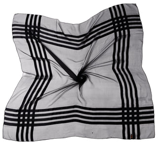 Yves Saint Laurent Scarf Foulards Silk Oversized Large Black Sheer Scarf or Shawl Wrap