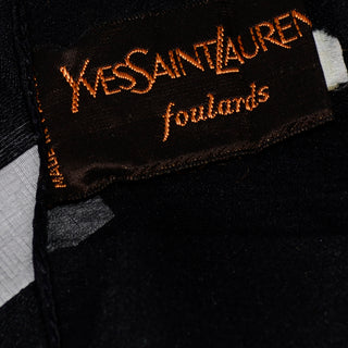 Foulards Yves Saint Laurent Foulards Silk Oversized Large Black Sheer Scarf or Shawl Wrap