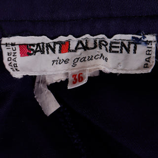 1980s Yves Saint Laurent Purple Cotton Trousers W Attached Sash Belt Fr 36