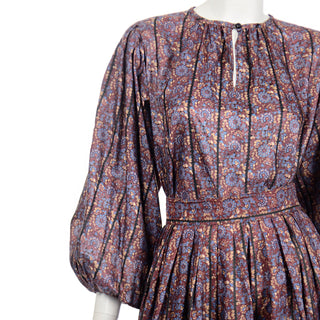 Vintage YSL Peasant Yves Saint Laurent Russian 1970s Floral Day Dress