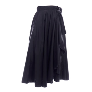 Vintage YSL Yves Saint Laurent faux wrap black skirt with unique details variation