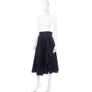 Vintage YSL Yves Saint Laurent faux wrap black skirt with unique details