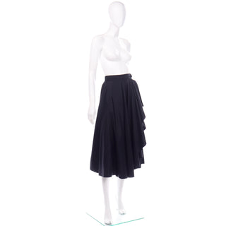 Vintage YSL Yves Saint Laurent faux wrap black skirt